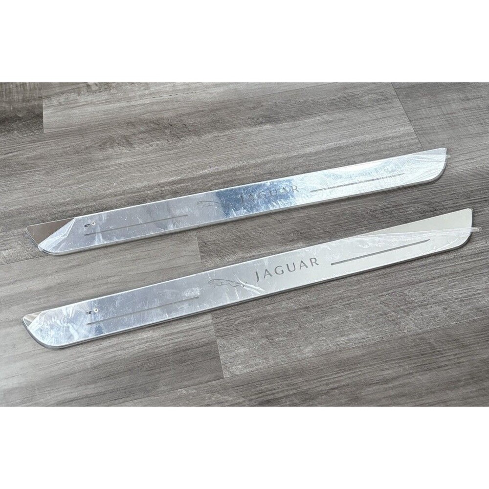 Jaguar Mirrored Door Sill Scuff Tread Plates Set Left Right Front Pair New